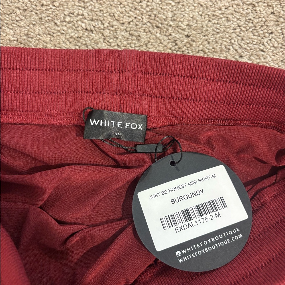White Fox Boutique Burgundy Mini Skirt - Picture 2 of 2